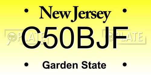 C50BJF New Jersey License Plate