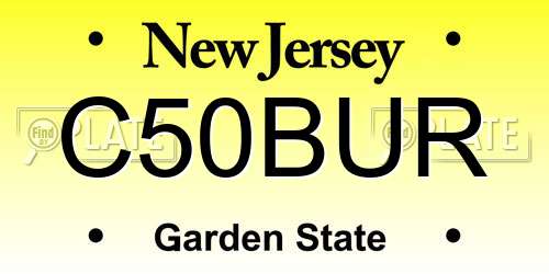 C50BUR New Jersey License Plate