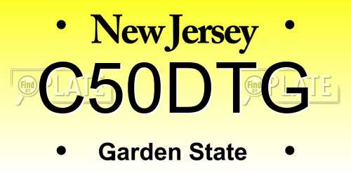 C50DTG New Jersey License Plate