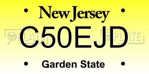 C50EJD New Jersey License Plate