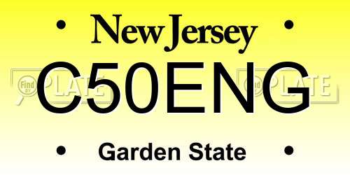 C50ENG New Jersey License Plate