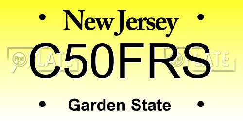 C50FRS New Jersey License Plate