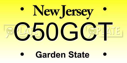 C50GCT New Jersey License Plate