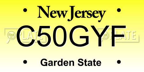 C50GYF New Jersey License Plate