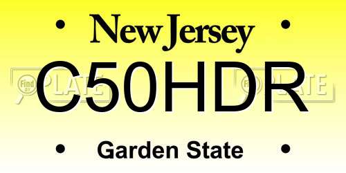 C50HDR New Jersey License Plate
