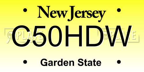 C50HDW New Jersey License Plate