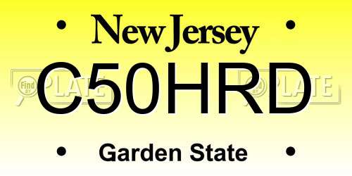 C50HRD New Jersey License Plate
