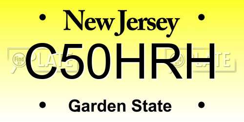 C50HRH New Jersey License Plate