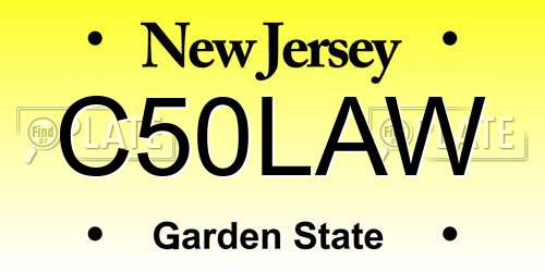 C50LAW New Jersey License Plate