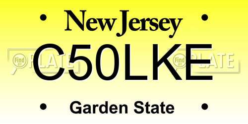 C50LKE New Jersey License Plate