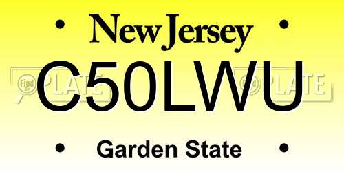 C50LWU New Jersey License Plate