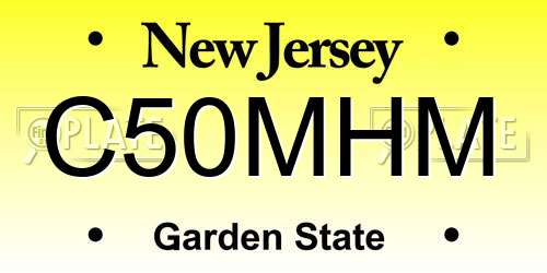 C50MHM New Jersey License Plate