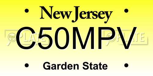 C50MPV New Jersey License Plate