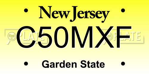 C50MXF New Jersey License Plate