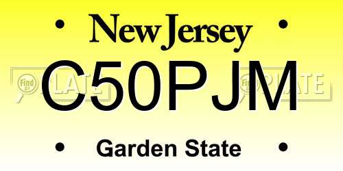 C50PJM New Jersey License Plate