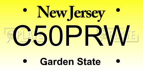 C50PRW New Jersey License Plate