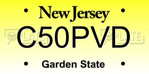 C50PVD New Jersey License Plate