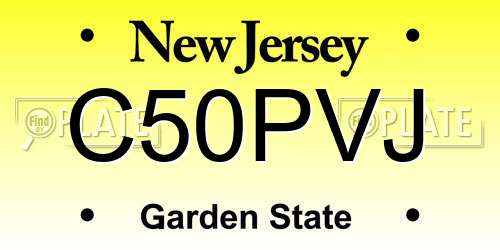 C50PVJ New Jersey License Plate