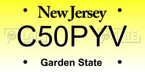 C50PYV New Jersey License Plate