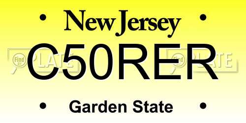 C50RER New Jersey License Plate