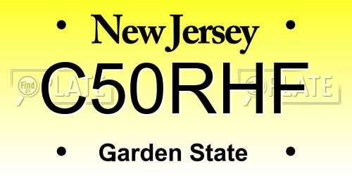 C50RHF New Jersey License Plate