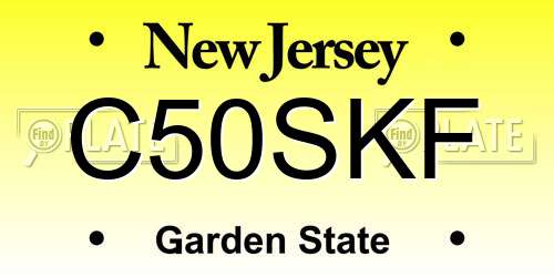 C50SKF New Jersey License Plate