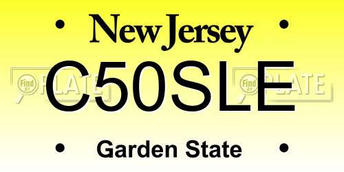 C50SLE New Jersey License Plate