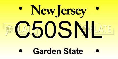 C50SNL New Jersey License Plate