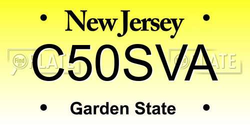 C50SVA New Jersey License Plate