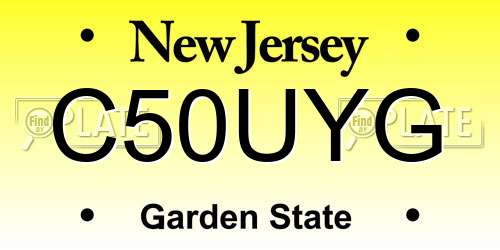 C50UYG New Jersey License Plate