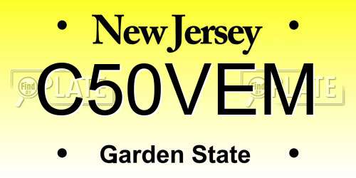 C50VEM New Jersey License Plate