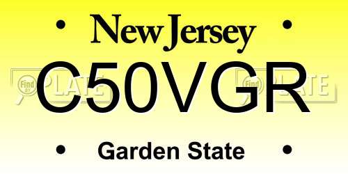 C50VGR New Jersey License Plate