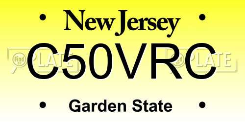 C50VRC New Jersey License Plate