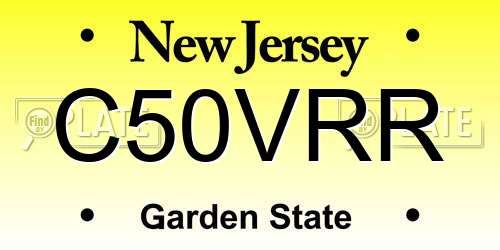 C50VRR New Jersey License Plate