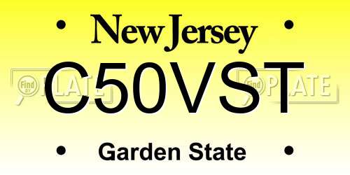 C50VST New Jersey License Plate