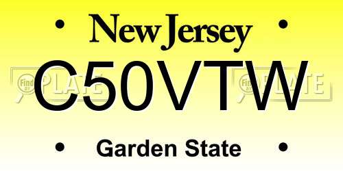 C50VTW New Jersey License Plate