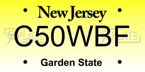 C50WBF New Jersey License Plate