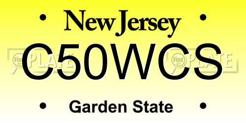 C50WCS New Jersey License Plate