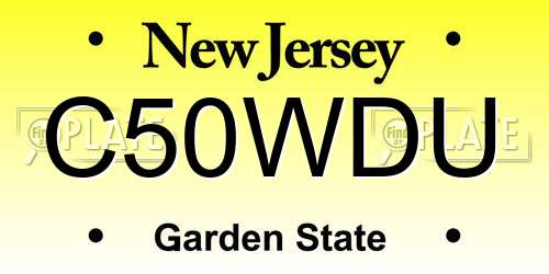 C50WDU New Jersey License Plate