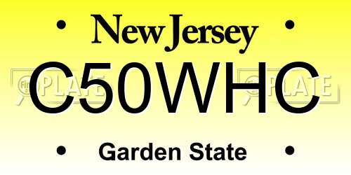 C50WHC New Jersey License Plate