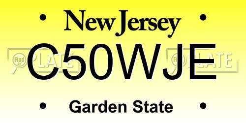 C50WJE New Jersey License Plate