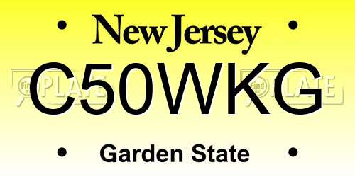 C50WKG New Jersey License Plate