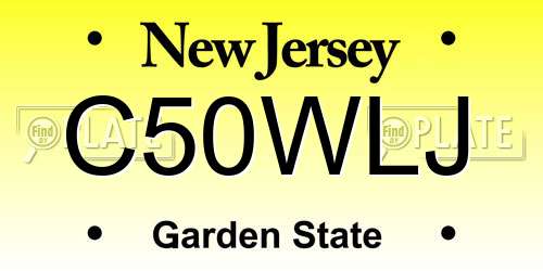 C50WLJ New Jersey License Plate