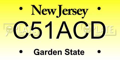 C51ACD New Jersey License Plate