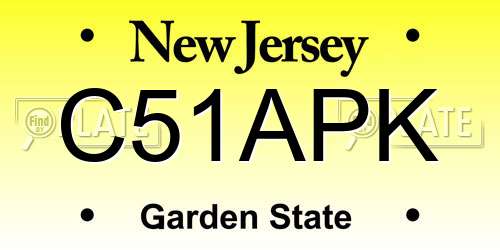 C51APK New Jersey License Plate