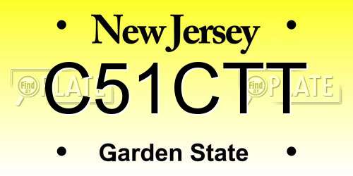 C51CTT New Jersey License Plate