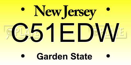 C51EDW New Jersey License Plate