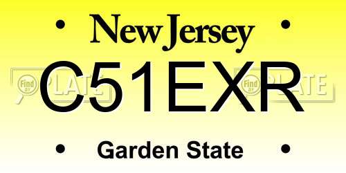 C51EXR New Jersey License Plate