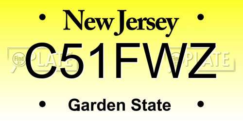 C51FWZ New Jersey License Plate
