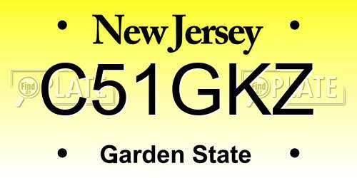 C51GKZ New Jersey License Plate